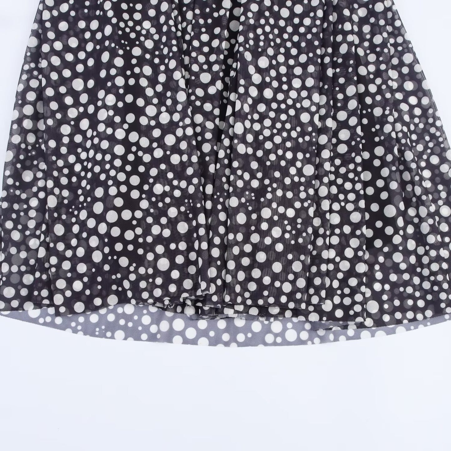 Women's European and American style polka dot backless halter neck lace up dress